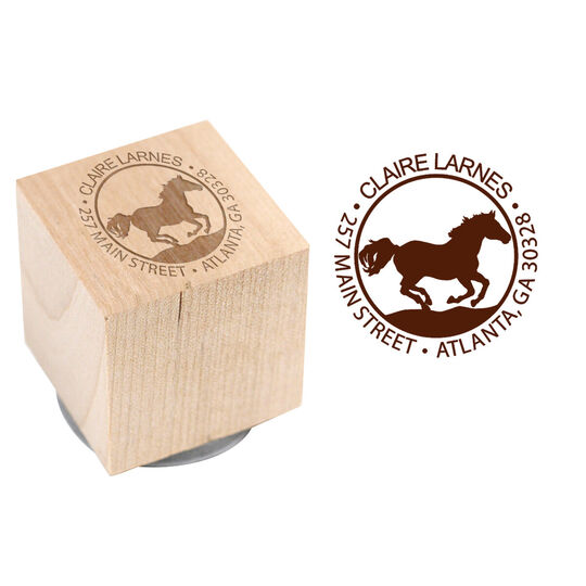 Stallion Wood Block Rubber Stamp